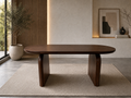 Table à manger SOPHIA céramique bois noyer