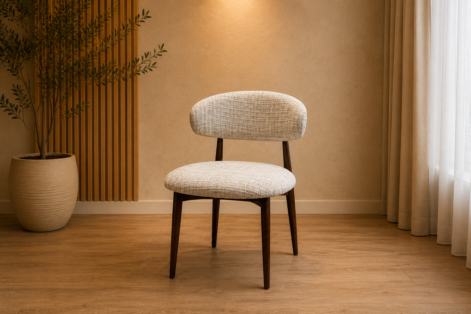 Chaise Bohème Noyer tissus Marbella