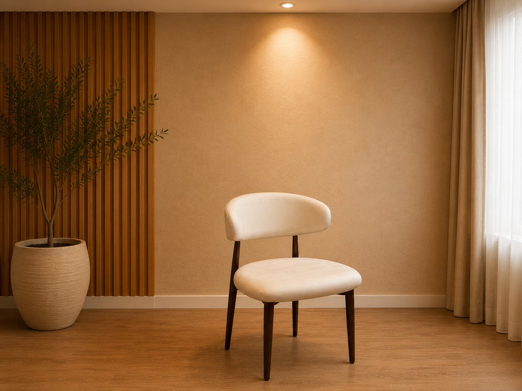 Chaise bohème Noyer velours bois noyer