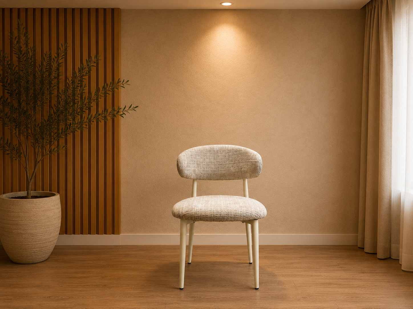Chaise Bohème Marbella pied Beige