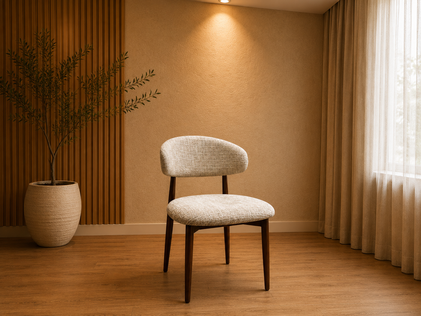 Chaise Bohème Noyer tissus Marbella