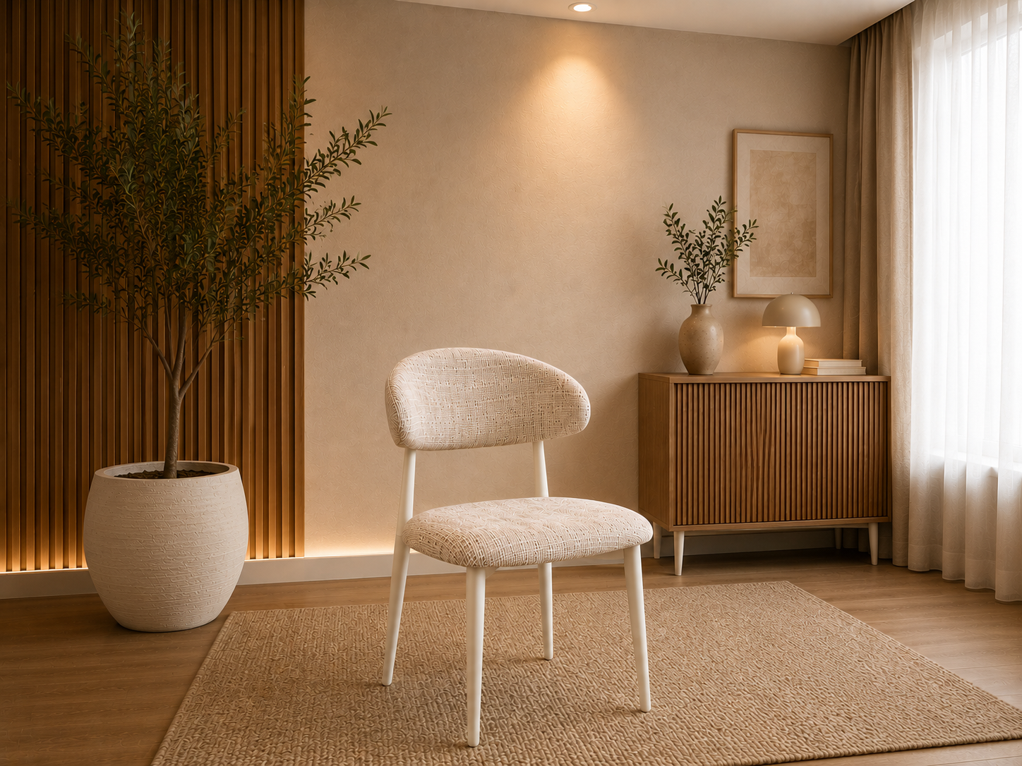 Chaise Bohème Marbella pied Beige