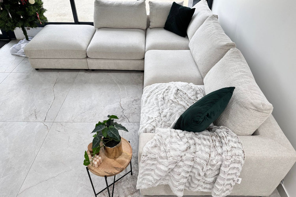Canapé Julia Modulable Chenille  4+1 Pouf