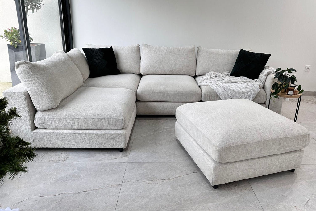 Canapé Julia Modulable Chenille  4+1 Pouf