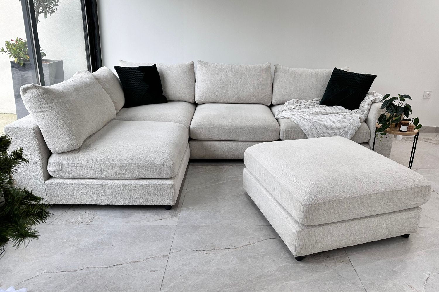 Canapé Julia Modulable Chenille  4+1 Pouf