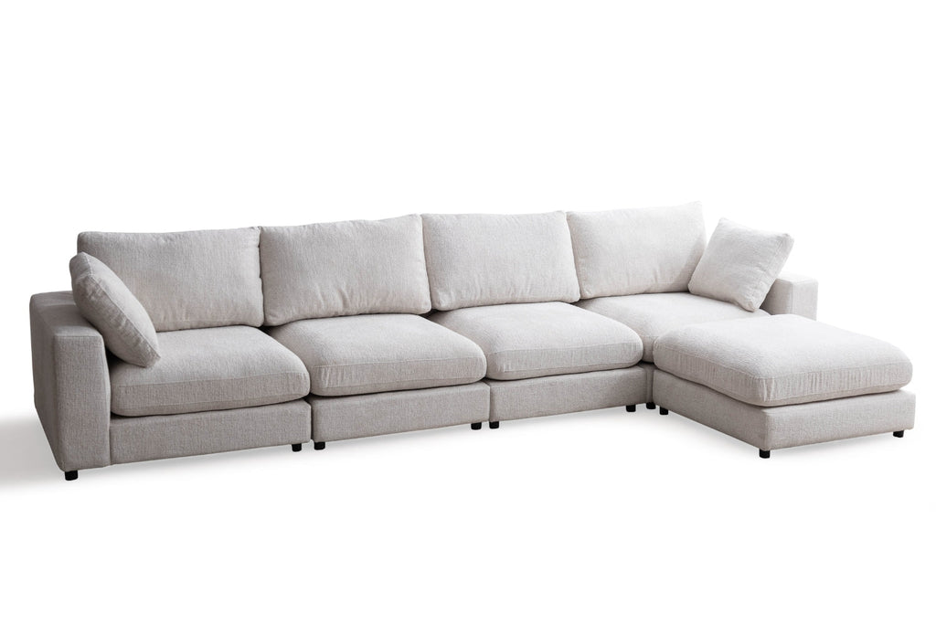 Canapé Julia Modulable Chenille  4+1 Pouf