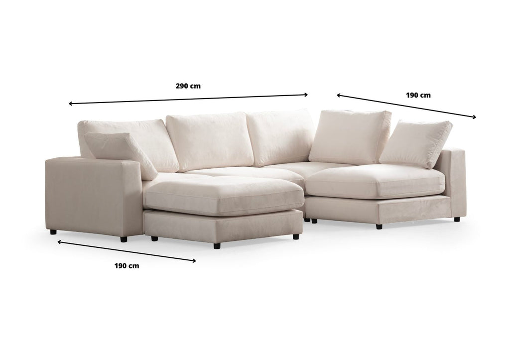 Canapé Julia Modulable Chenille  4+1 Pouf