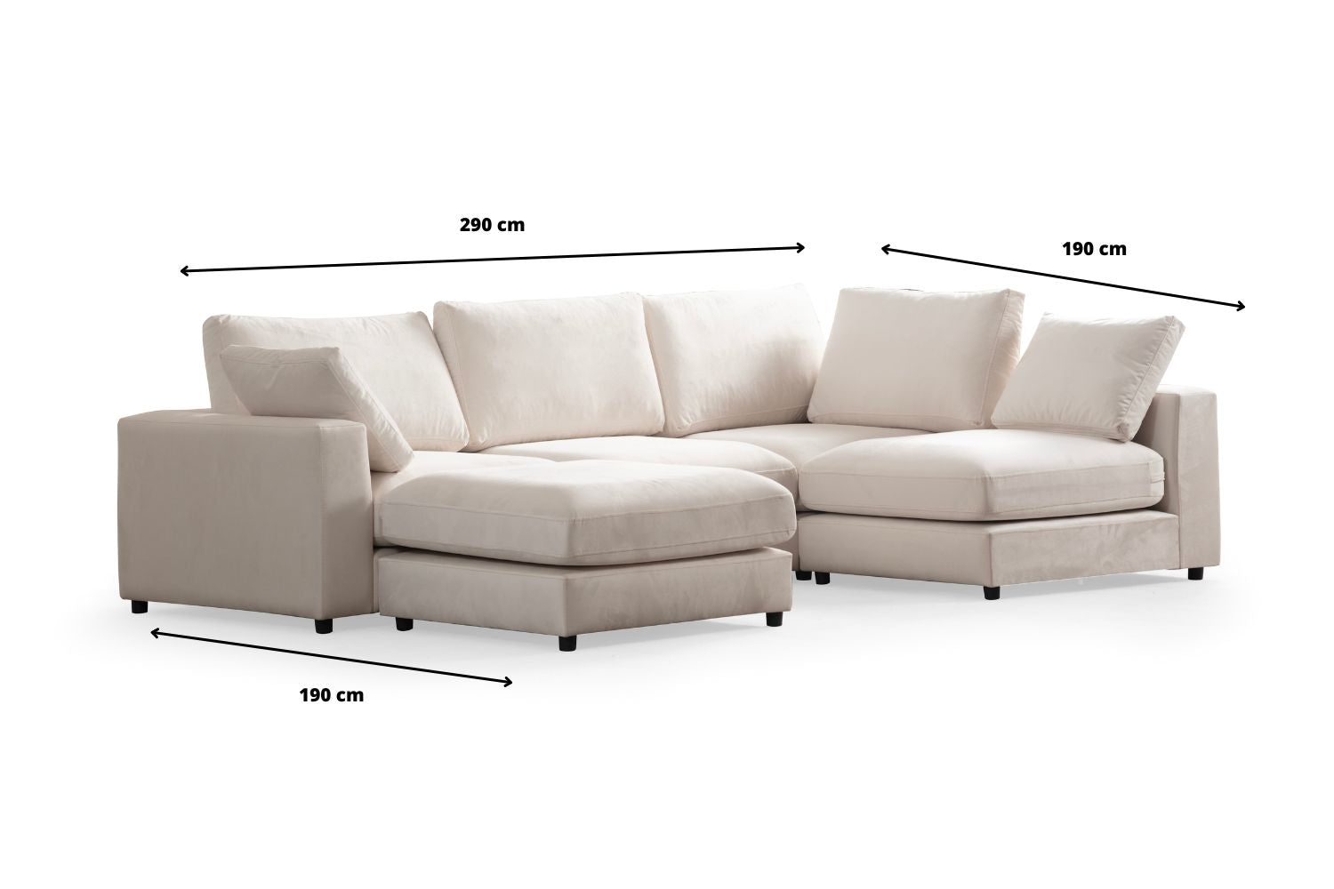 Canapé Julia Modulable Chenille  4+1 Pouf