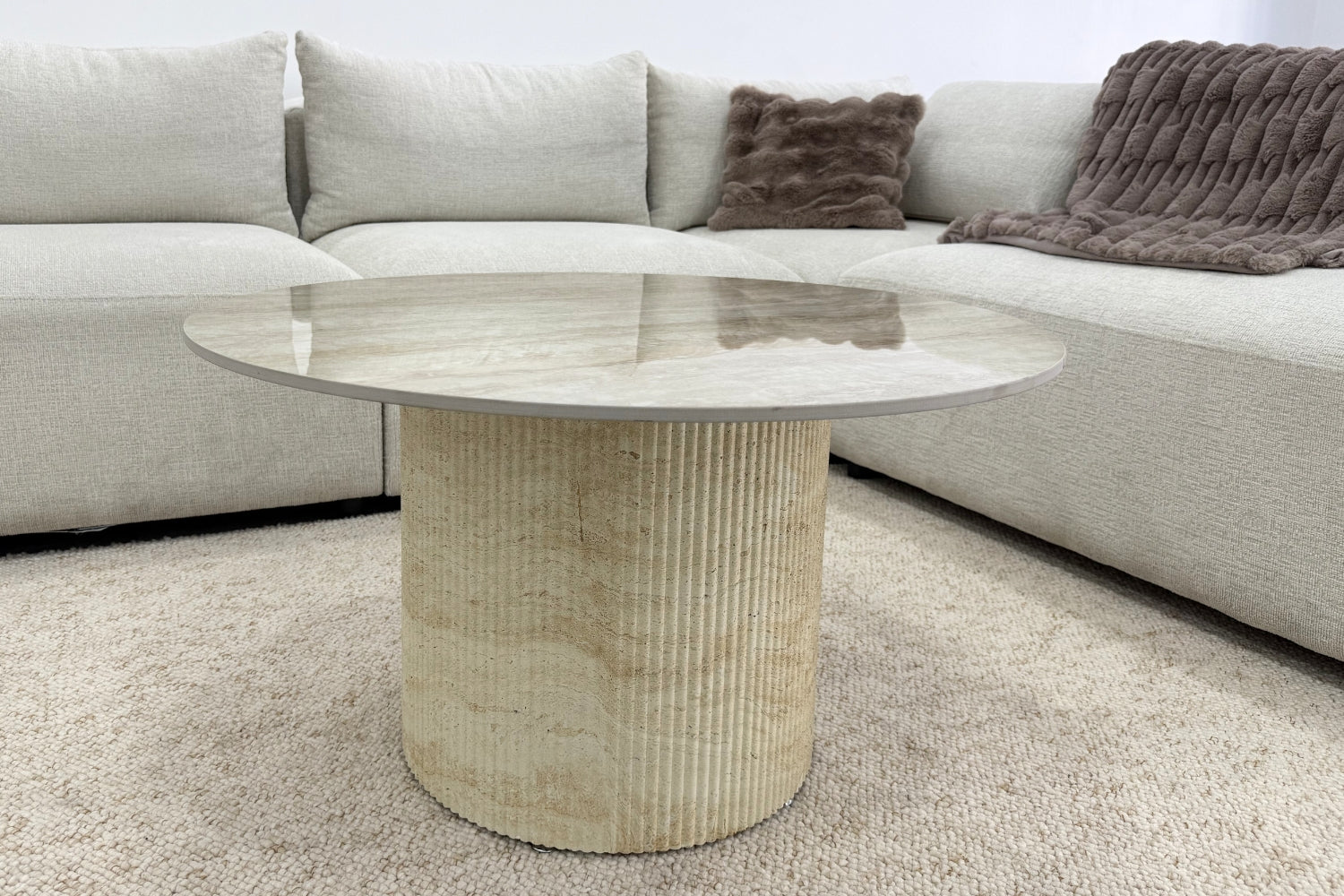 Table Basse Famous Travertin Brillant