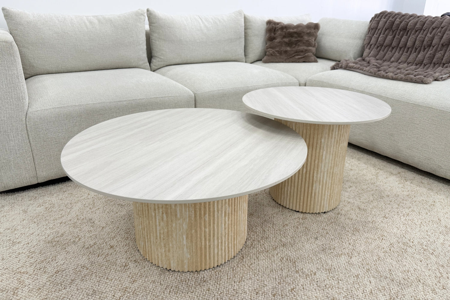 Table Basse Minali Effet Travertin