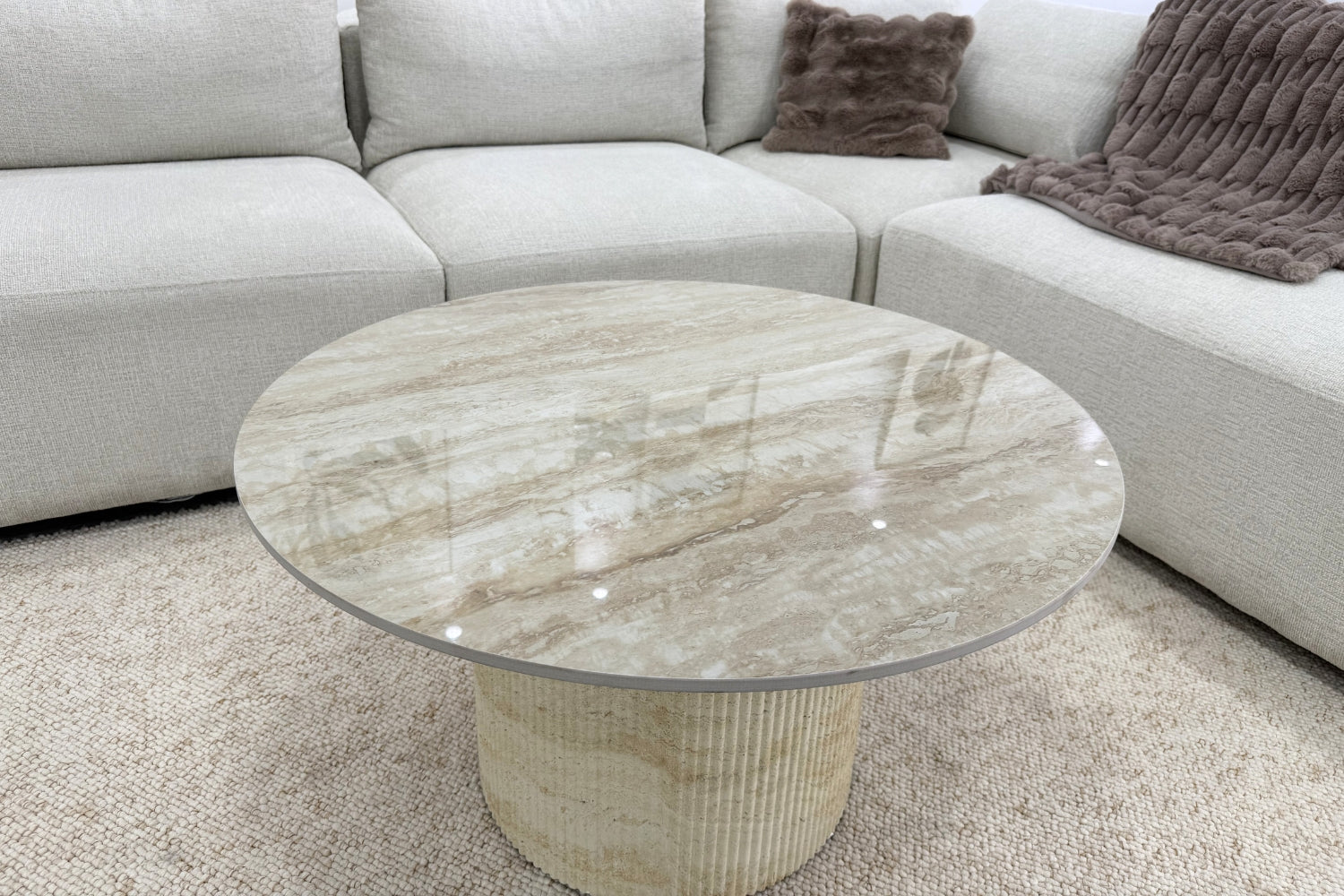 Table Basse Famous Travertin Brillant