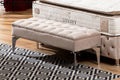 Banquette Coffre CAPITONNÉ Velours Beige