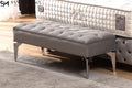 Banquette Coffre CAPITONNÉ Velours Gris