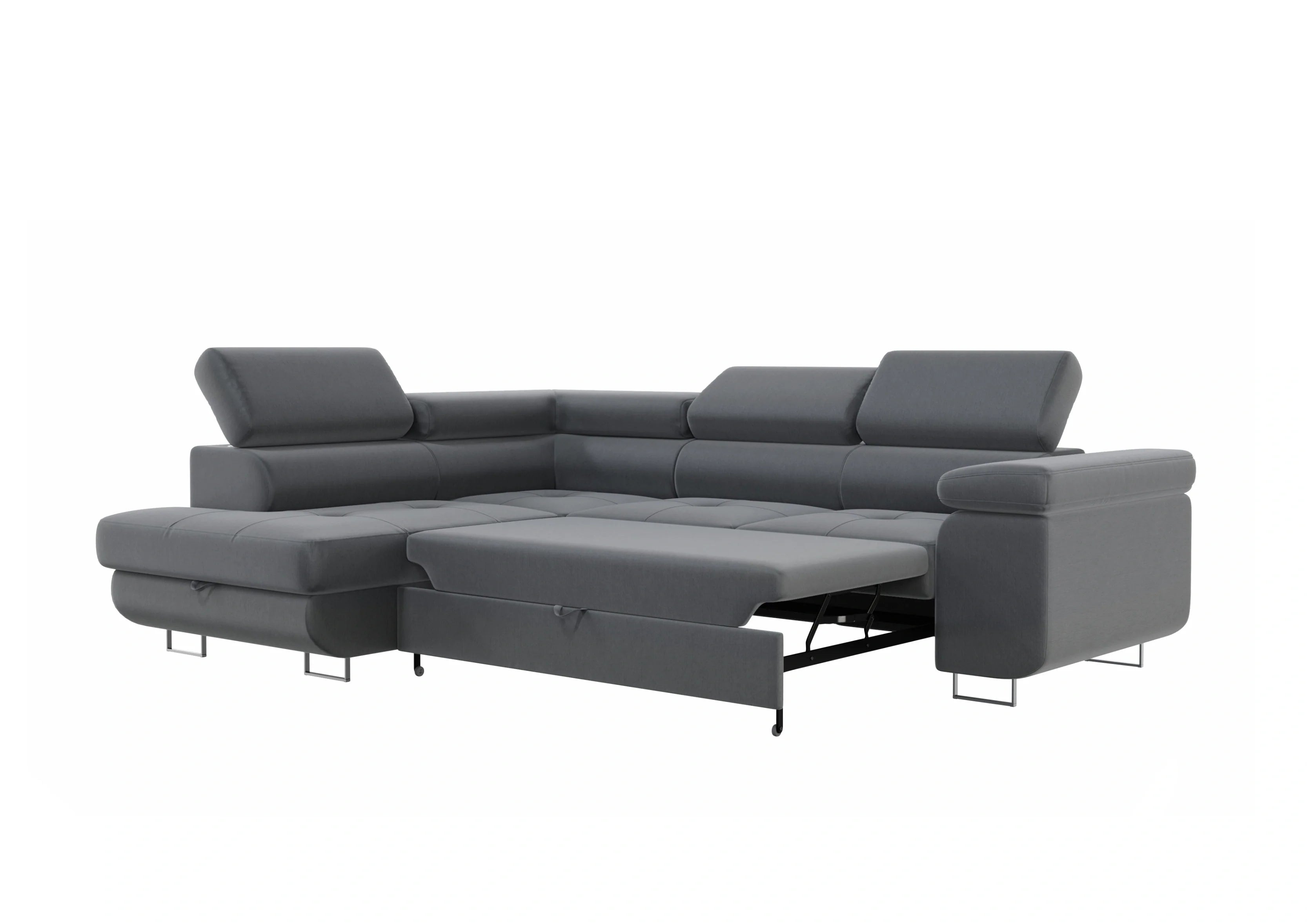 Canapé D'angle Convertible Tony Gris Anthracite